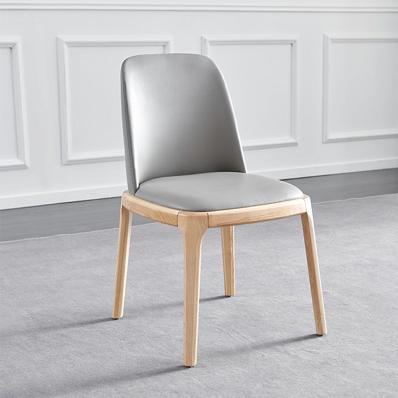Modern Dining Room Side Chairs Ash Wood Armless Chairs for Home