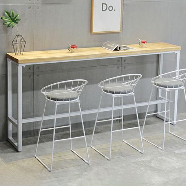 Iron and Wood Rectangular Table Modern Minimalist Home Bar Table