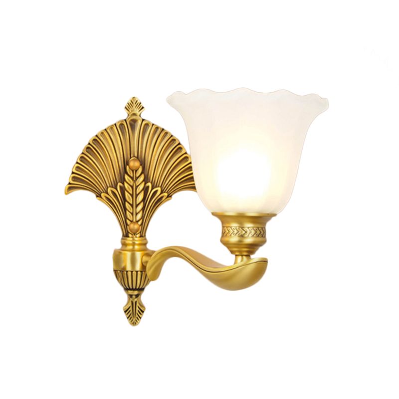 LAMPE SCALOPE DE CHAMBRE LAMPE COLONIAL VERRE LAIT MAIS