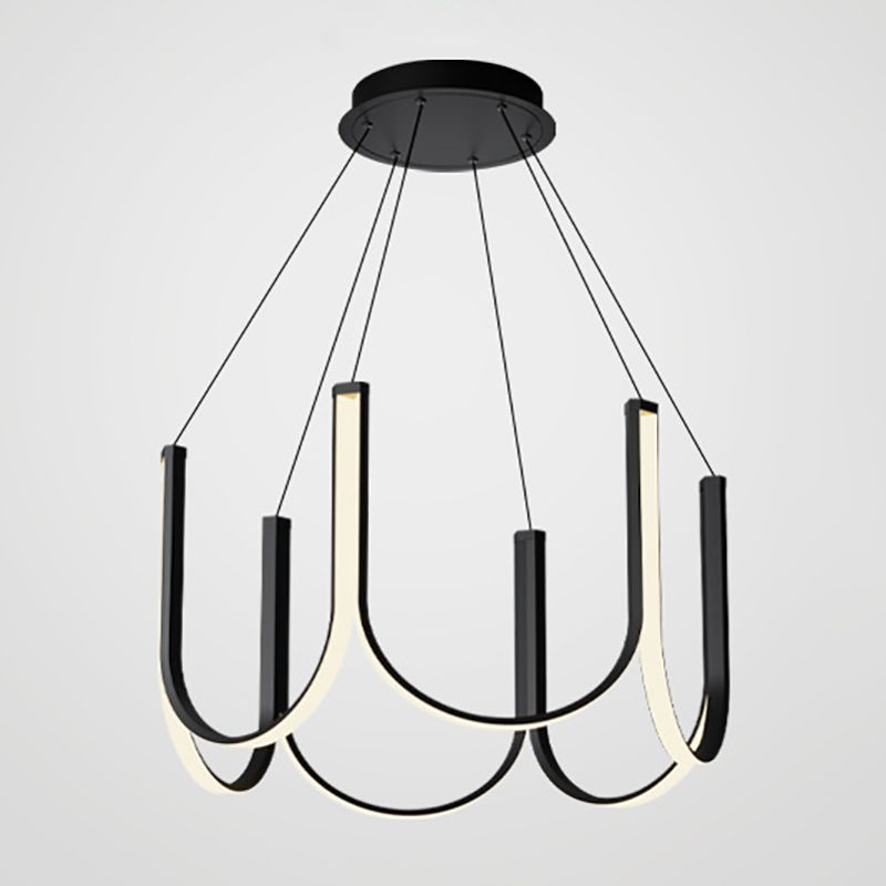 Lampadella geometrica nera LED moderna LED sospesa con alluminio per camera da letto