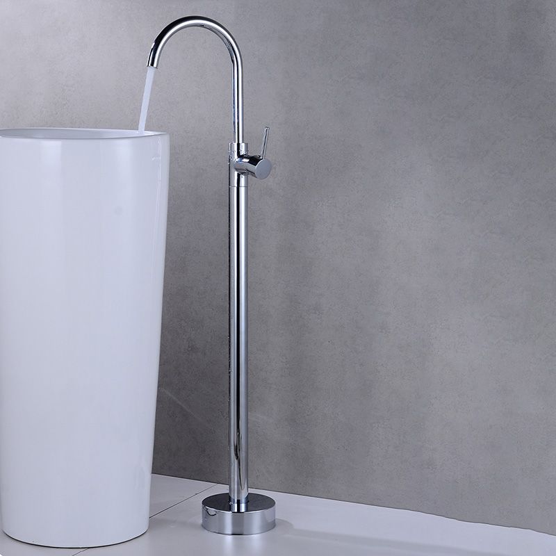 Modern 1-Handle Freestanding Faucet Floor Mounted Freestanding Bathtub Faucet