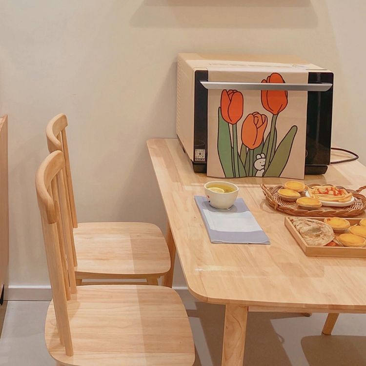 Wooden Table Set of 5/7 with Rectangle Table Modern Dining Set with Winsor Chairs for Restaurant