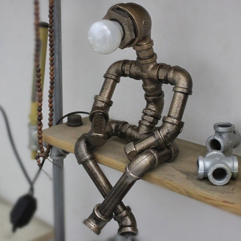1 Kopf Nachttisch Lampe Rostik