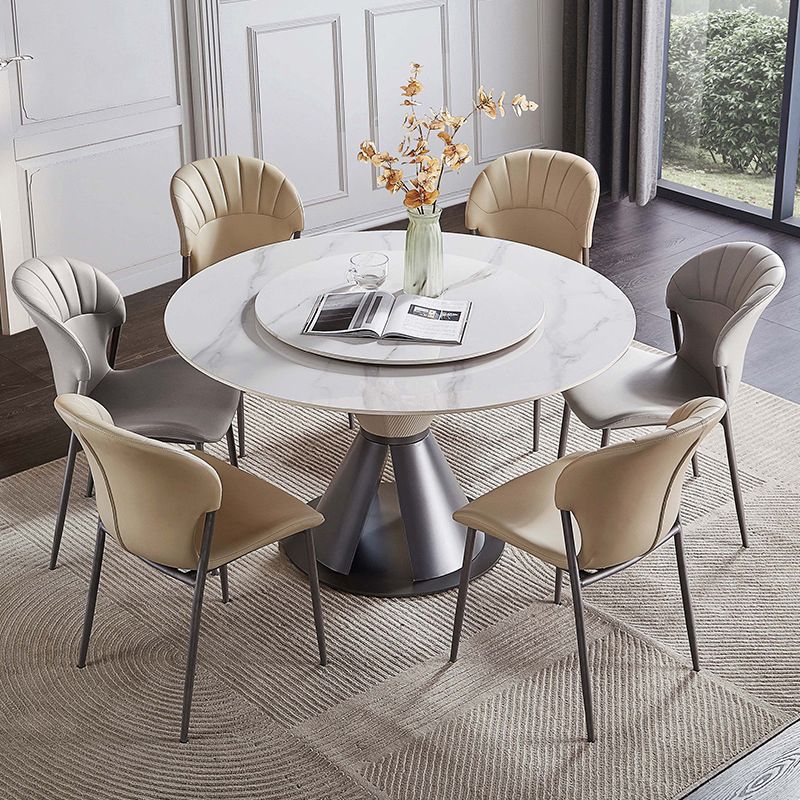 Khaki and Gray Dining Chairs Modern Armless Dining Side Chair