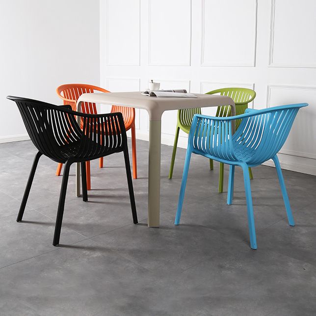 Contemporary Dining Chairs Arm Chair with Plastic Legs for Home