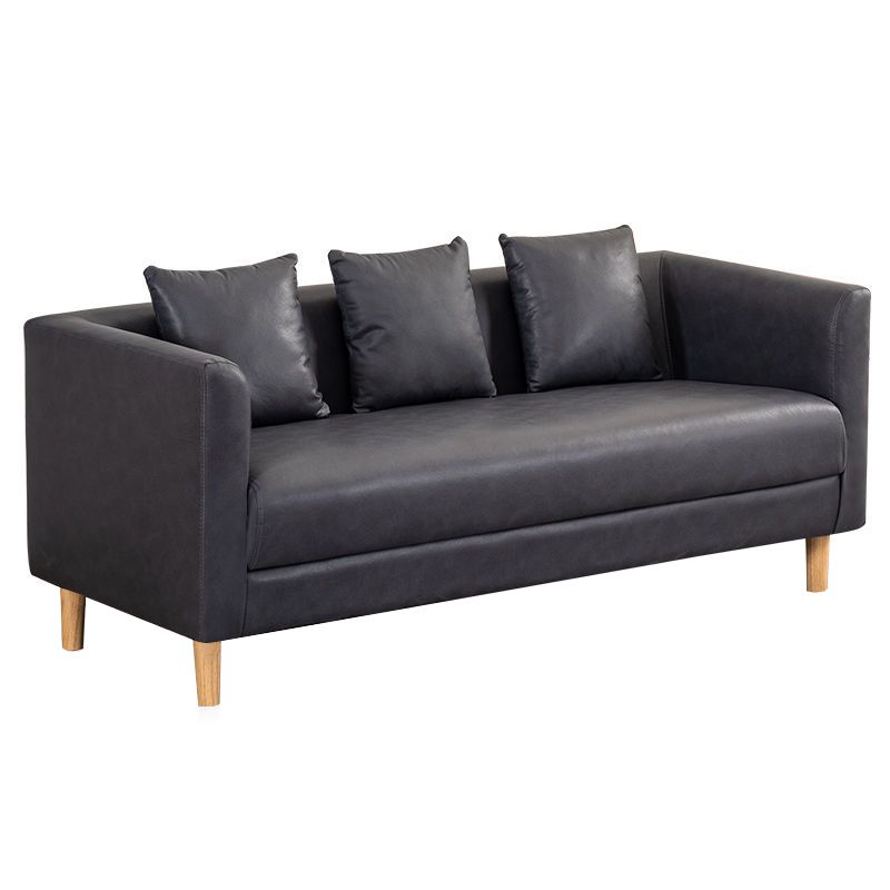 Faux Leather 3-seater Sofa Tuxedo Arm Stain Resistant 23.62" Wide