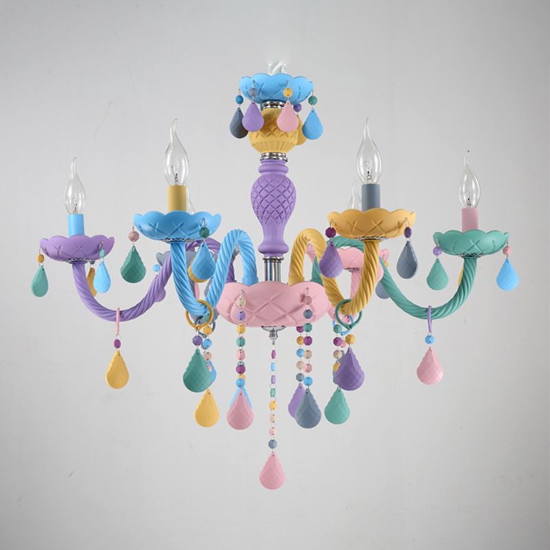 Moderne macaron kaarsenkroonluchter hanger licht metaalhangende hanglampen voor restaurant