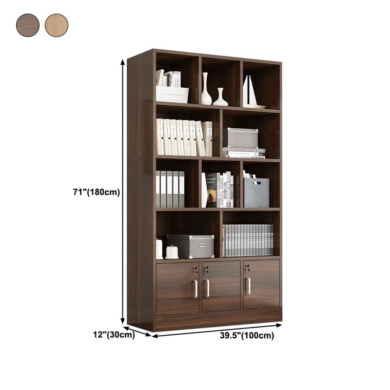 70.87"H Bookshelf Contemporary Style Closed Back Bookcase for Study Room and Office