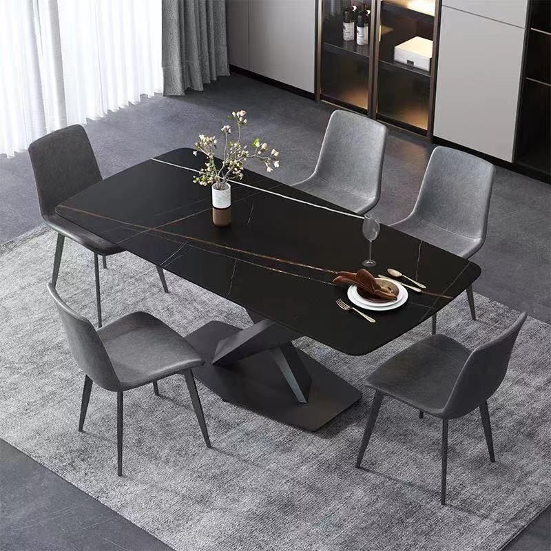 Industriële keuken Standaard eettafel Eettafel van gesinterd steen met voetstuk
