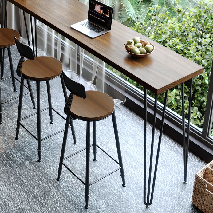 Rectangle Solid Wood Pub/Bar Table Glam Indoor Bistro Bar Height Cocktail Table