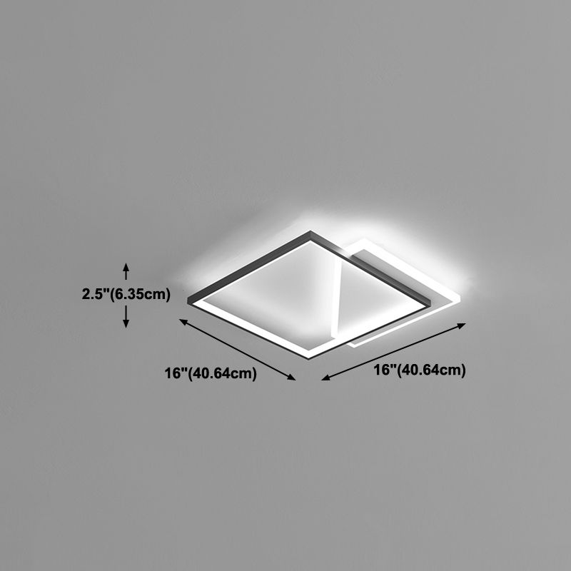 Metal cuadrado de la forma de la luz de techo de color moderno estilo moderno 2 luces de montaje de iluminación en negro