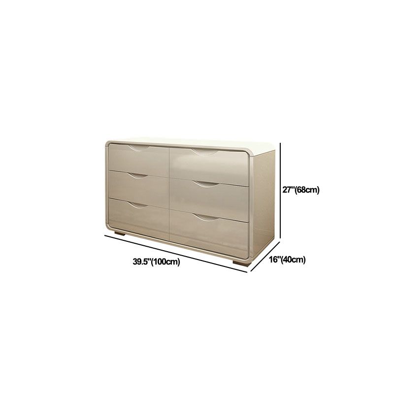 16" W White Wooden Storage Chest Modern Storage Chest Dresser with Drawers