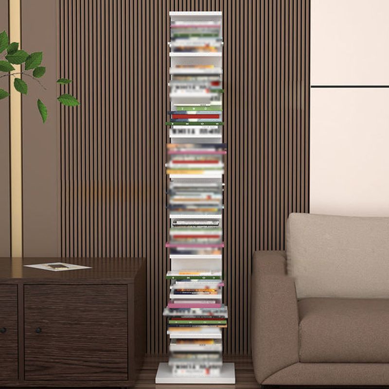 Contemporary Corner Closed Back Bookshelf Manufactured Wood Frame and Shelf