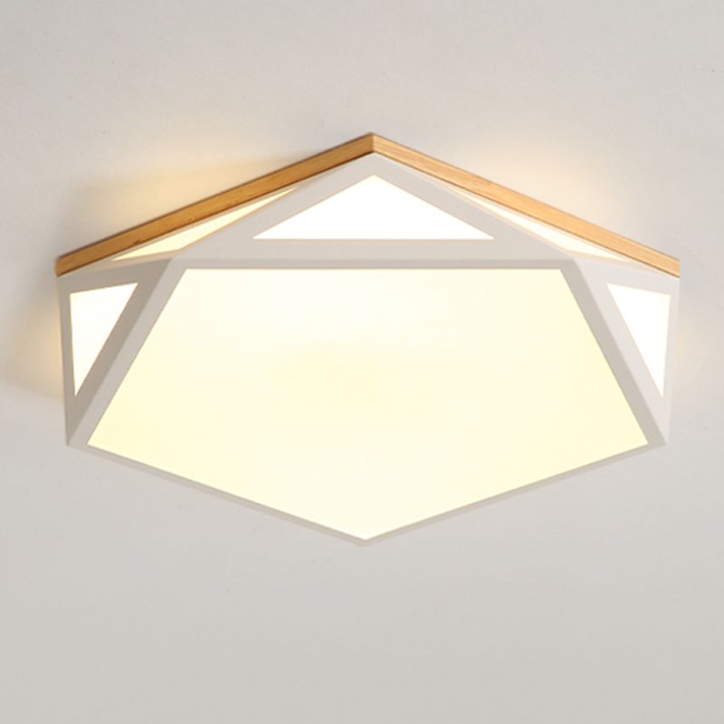 Plafonnier Hexagonal à 1 lumière, éclairage de plafond moderne en métal de Style Macaron pour chambre à coucher