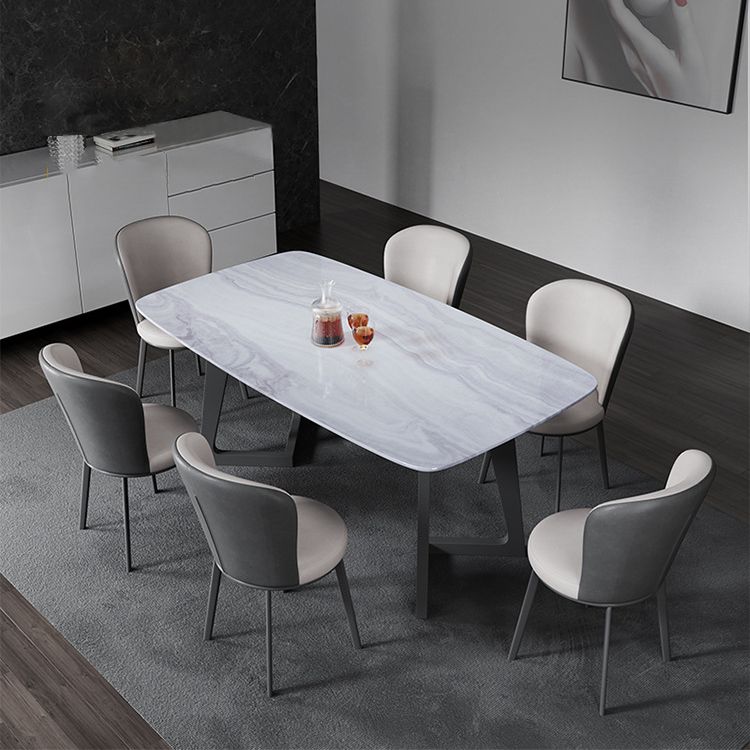 Contemporary Faux Leather Dining Chair Parsons Chair in Matte Finish for Brasserie