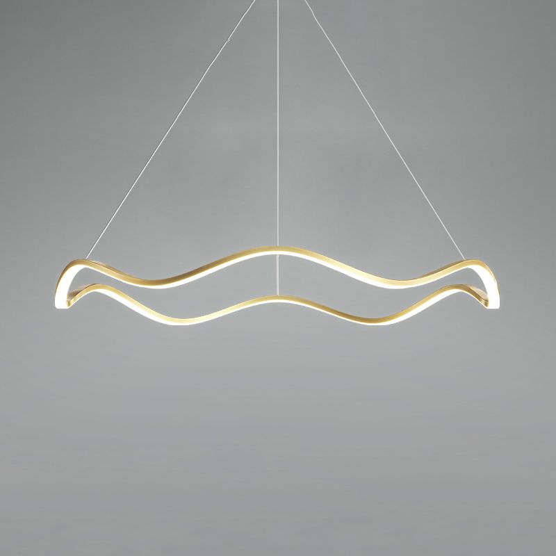 Metalen hangende lamp led hanglamp voor woonkamer met silicagel schaduw