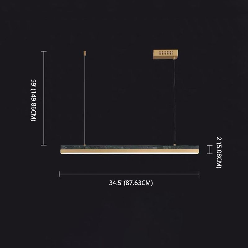 Luces colgantes de cocina grandes lineales Luz de la isla moderna acrílica para restaurante