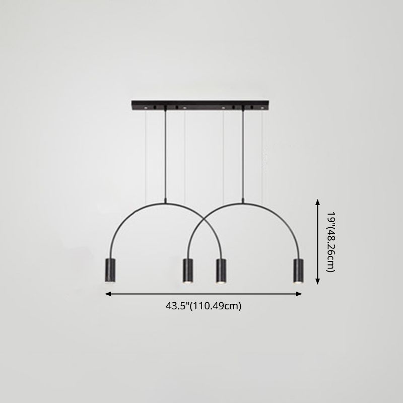 Modern Pendant Lighting for Kitchen Island Linear Island Lighting in Metal