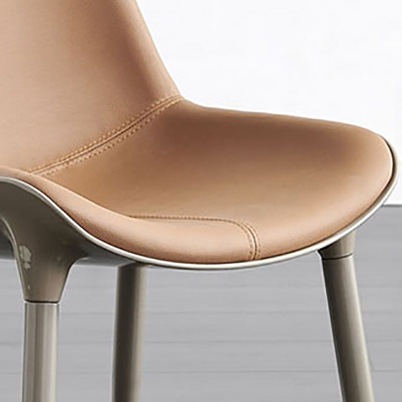 Silla de comedor de metal de estilo moderno, sillas auxiliares sin brazos para cocina (juego de 2)