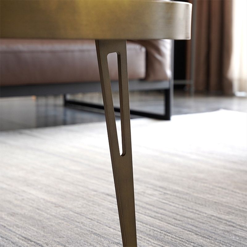 Glam Cocktail Table 3 Legs Faux Stone Oval/Square Coffee Table