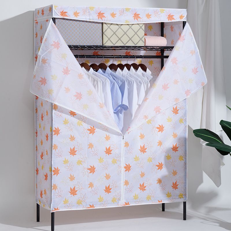 Contemporary Style Wardrobe Metal Wardrobe Closet with Adjustable Shelves