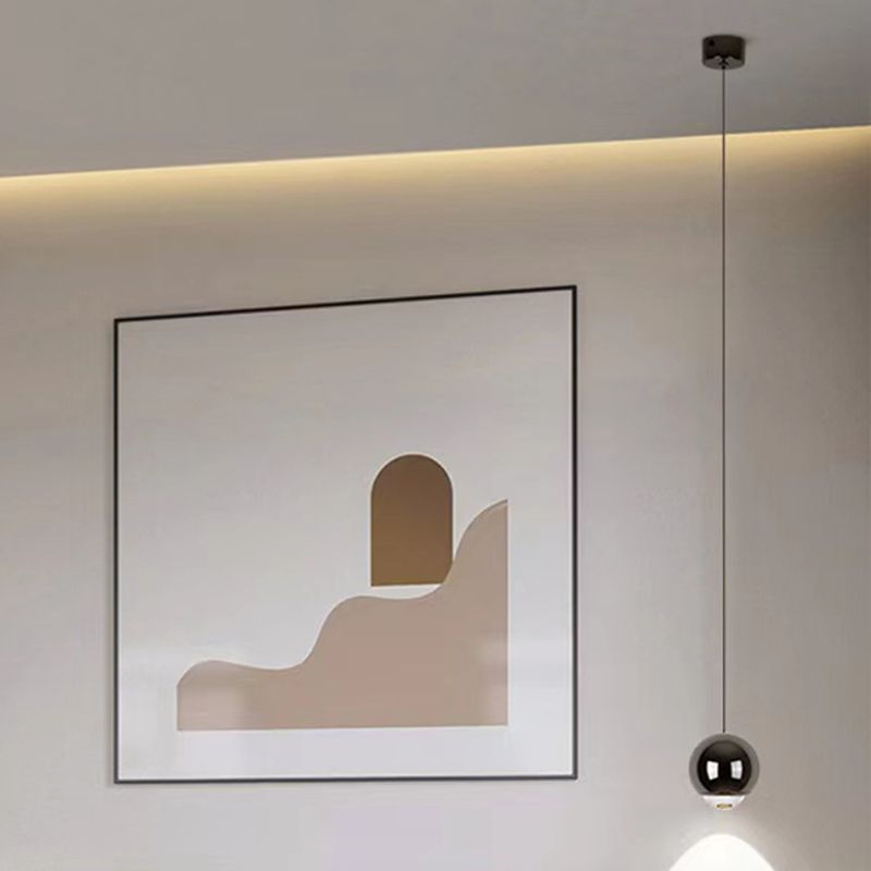 Modern Style Spherical Shape Pendant Lighting Metal 1 Light Pendant Light for Bedroom