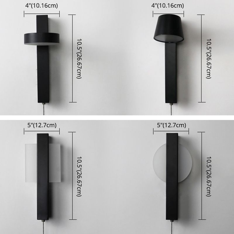 Nordische geometrische Wandleuchte Beleuchtung Metall Wohnzimmer LED -Wandleuchte mit Pull -Kette