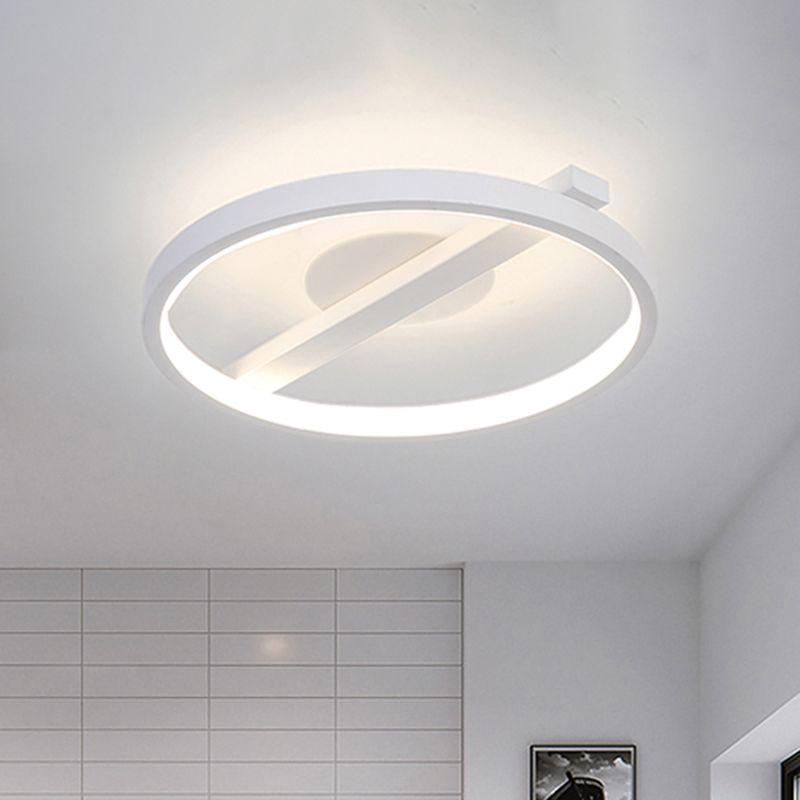 Acryl Ring Inbouw Modernisme Zwart/Wit/Blauw Plafondgemonteerd Licht voor Woonkamer in Warm/Wit, 12,5"/16,5"/20,5" Dia