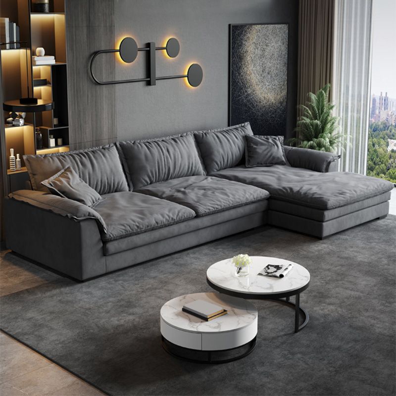 Contemporary Loose Back 33.46" H Sofa Pillow Top Arm Sofa & Chaise