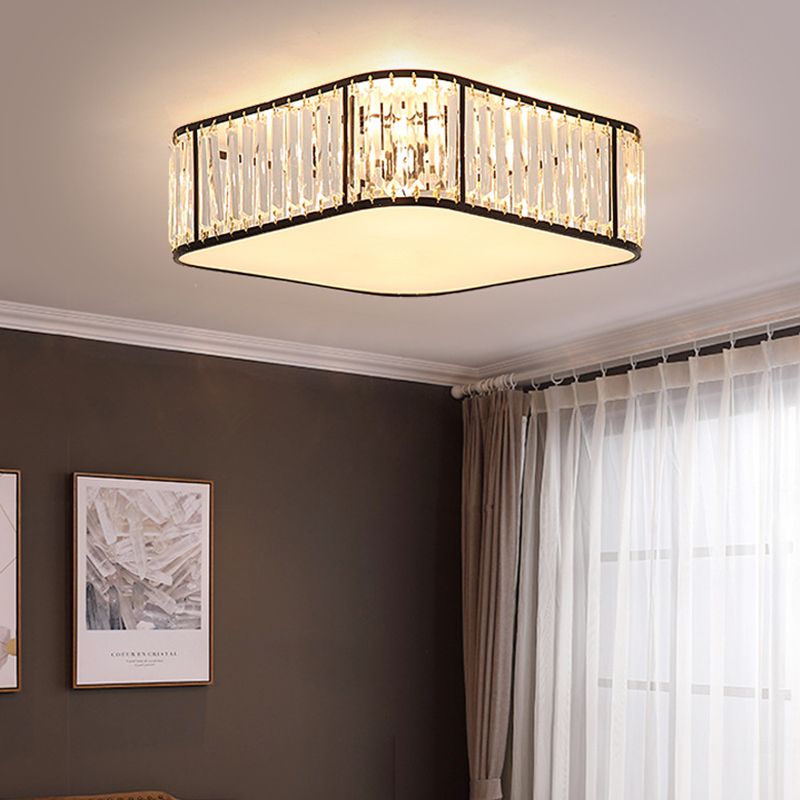 Colonial Style Geometric Flush Mount Light Crystal 1-Light Flush Ceiling Lights