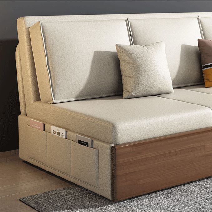 Cushion Back Sofa Futon Armless Convertible Sofa with Storage