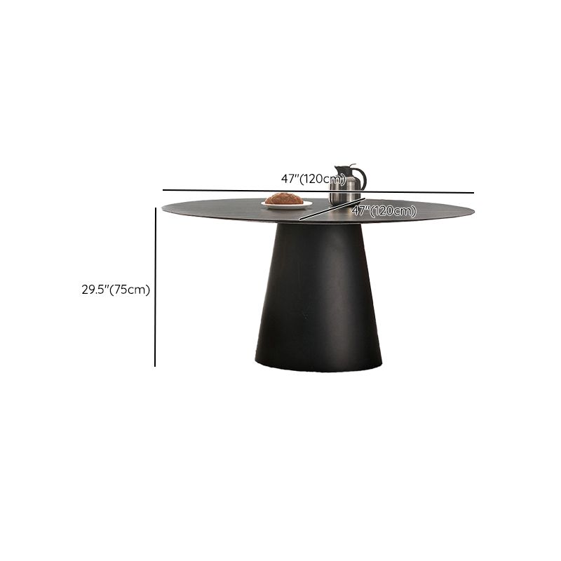Contemporary Dining Round Table Sintered Stone Table with Metal Legs for Home Use