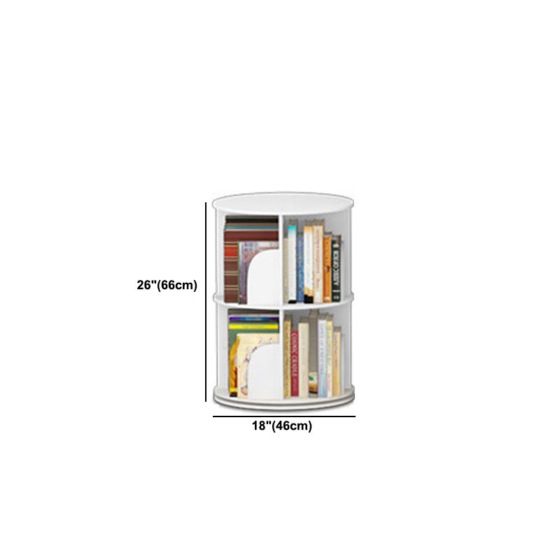 Modern White Bookcase Corner Engineered Wood Bookshelf with Rectangular Shelves