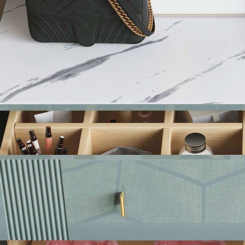 Modern Stone Top Dresser Horizontal Storage Chest with Drawer for Bedroom