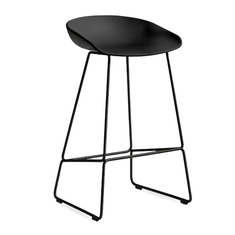 Nordic Style Plastic Bar Stools Footrest Indoor Counter Stool with Metal Legs