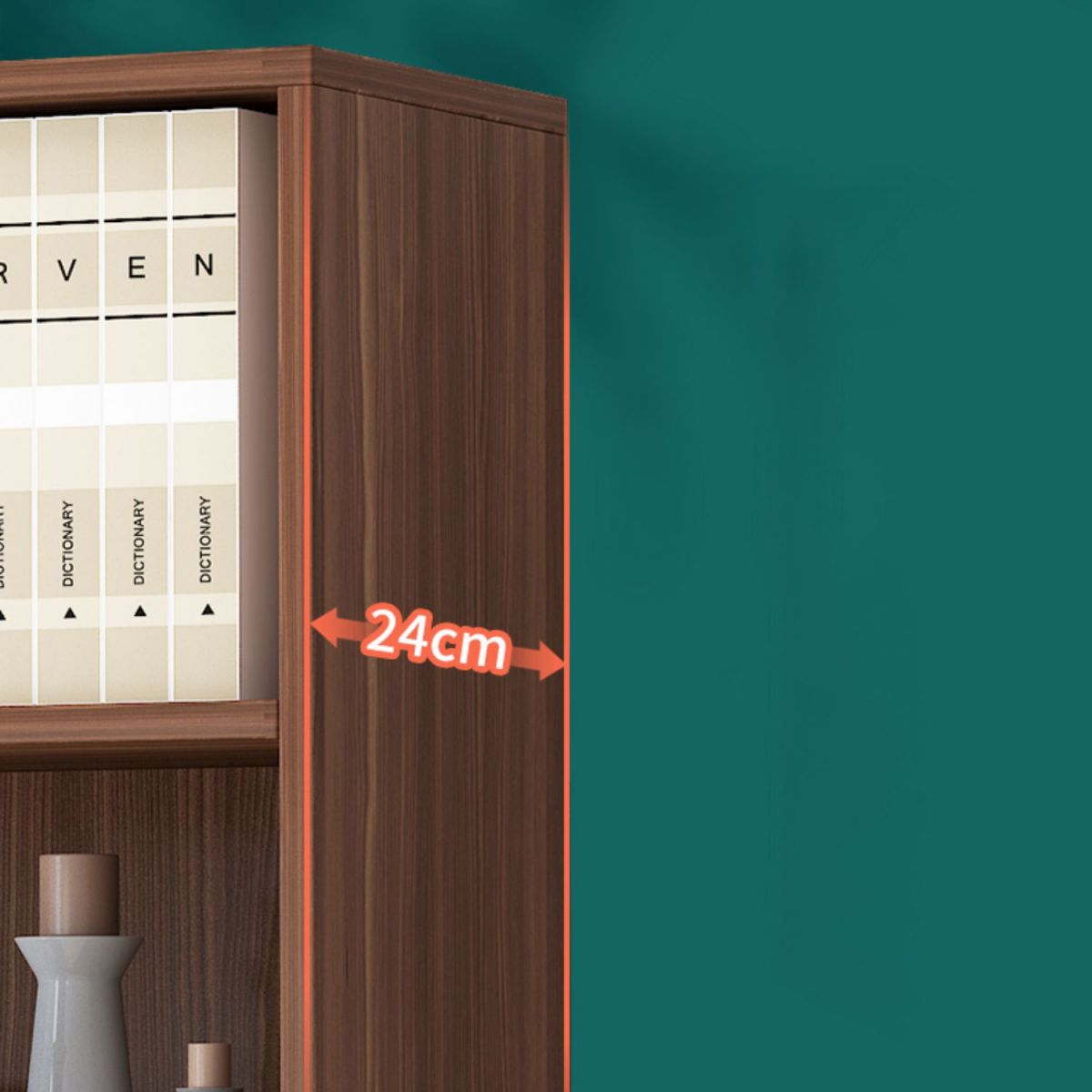 Modern Style Bookshelf Engineer Wood Closed Back Bookcase for Home Office