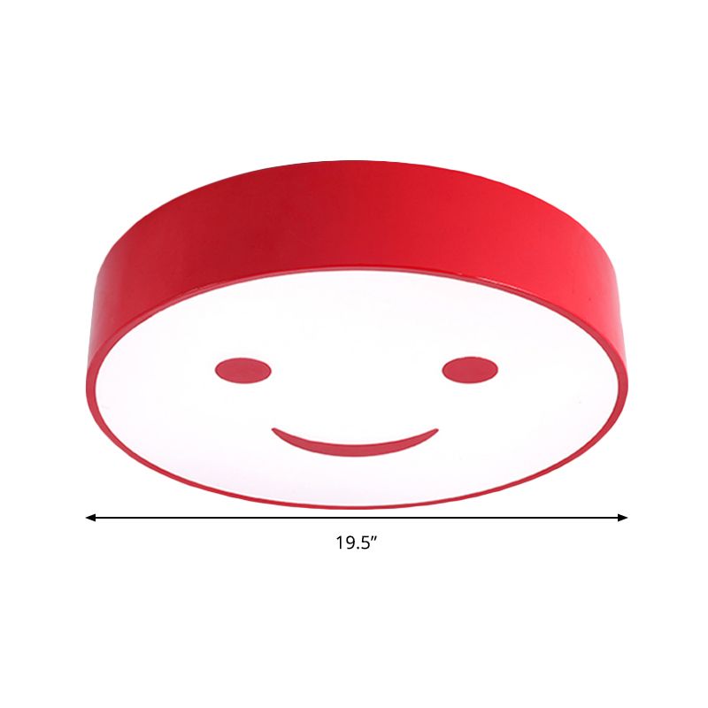 Luz empotrada redonda para dormitorio de bebé con cara sonriente, lámpara de techo LED de acrílico para niños