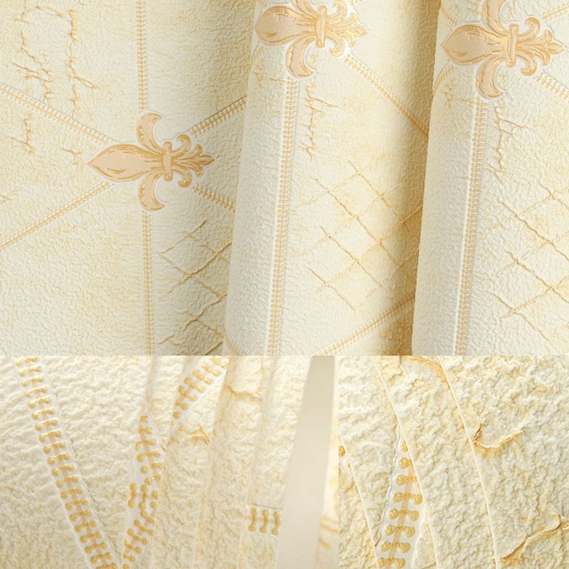 Modern Triangle Wallpaper Flock Moisture Resistant Soft Color Wall Decor for Home