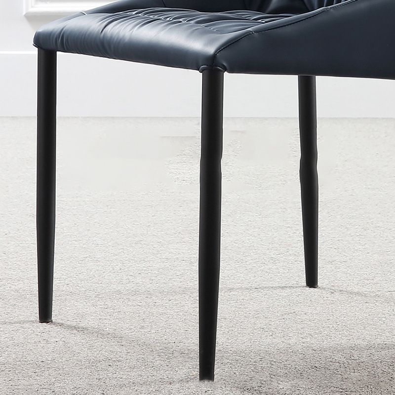 Contemporary Kitchen Dining Chairs Faux Leather Side Chairs in Blue