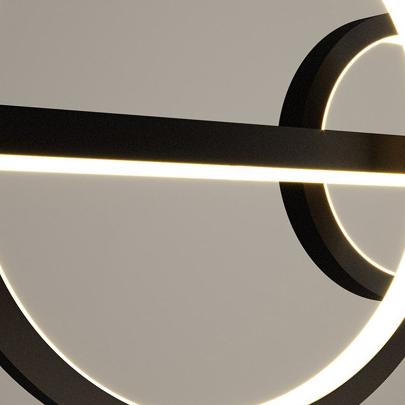 Dark Black Linear Kitchen Island Fixture Metal LED Ceiling Pendant Lighting