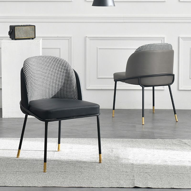 Sillas de comedor nórdicas Sillón Parsons para cocina con patas de metal