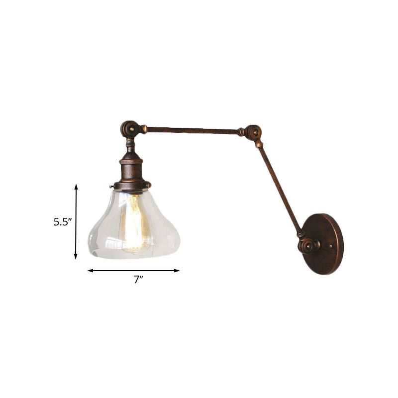 Clear Glass Pear Swade Splique Antique 1 Light Living Lighting Accesor en cobre rústico