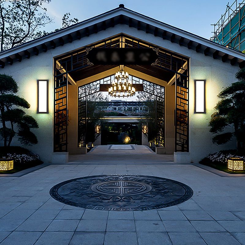 Moderner Stil rechteckiger Wandlampe Leuchte Metall 1 Lichtwandmontierte Beleuchtung in Schwarz