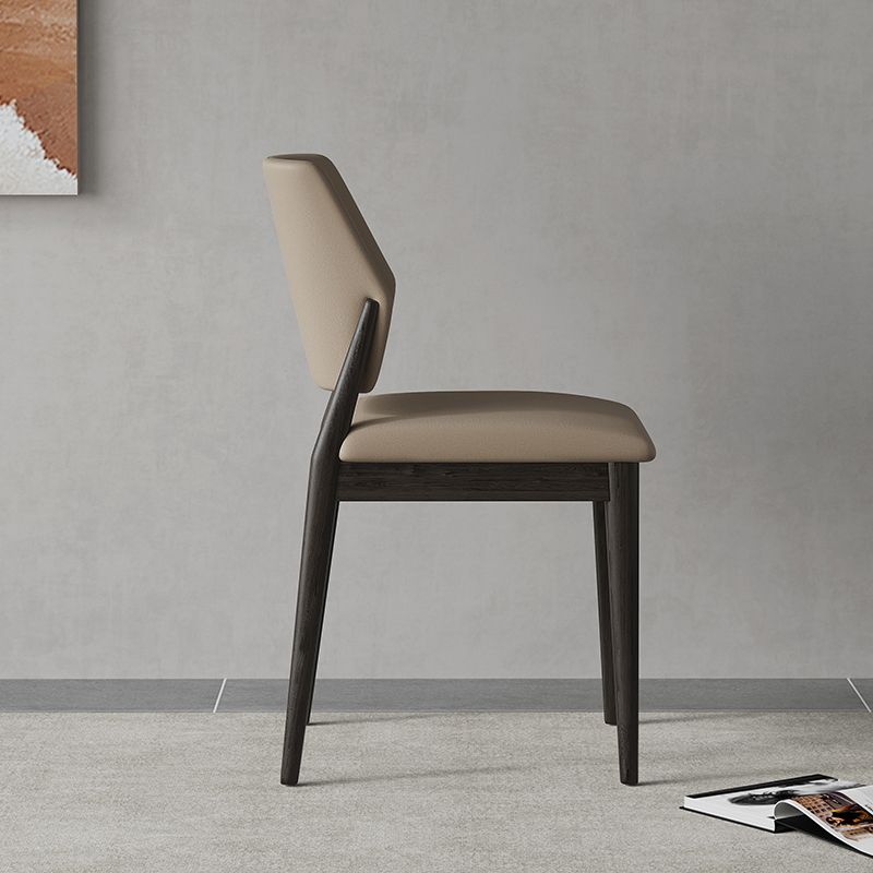 Contemporary Faux Leather Open Back Dining Side Furniture in Matte Finish for Indoor