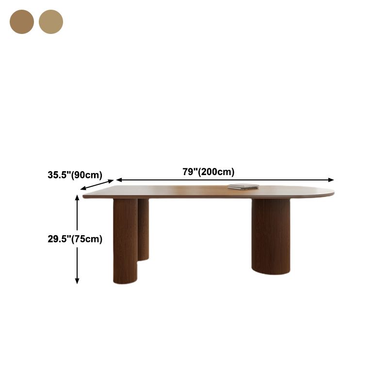 Contemporary Dining Oval Table Dining Wooden Table for Restaurant with Wood Legs