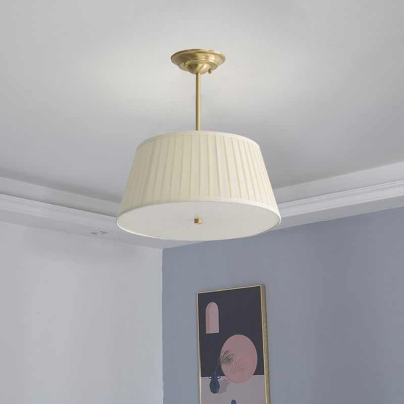 Chandelier Lighting Fixture Minimalist-Style Metal Pleated Lampshade Ceiling Pendant Light for Bedroom