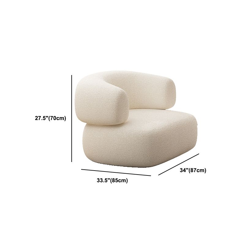Sloped Arm Curved Sofa Contemporary Tight Back in Beige for Living Room