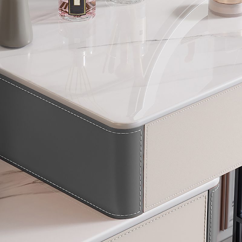 Contemporary Pine Makeup Vanity Desk with Drawers Vanity Makeup Table Set