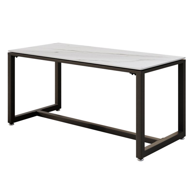Industrial Rectangle Dining Table Sintered Stone Dining Table with Trestle Base for Dining Room