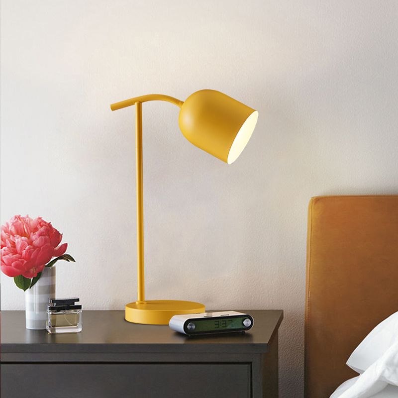 Blanc / noir / jaune finition Bell Lighting Macaron LED Metallic Reading Livre Light for Bedside